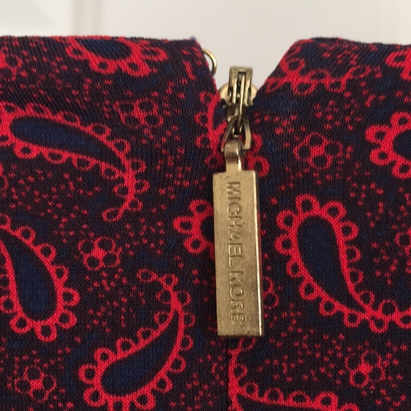 Michael Kors Women’s Dress XXL Navy Scarlet Red Short Sleeves long zipper NWOT - Picture 6 of 11